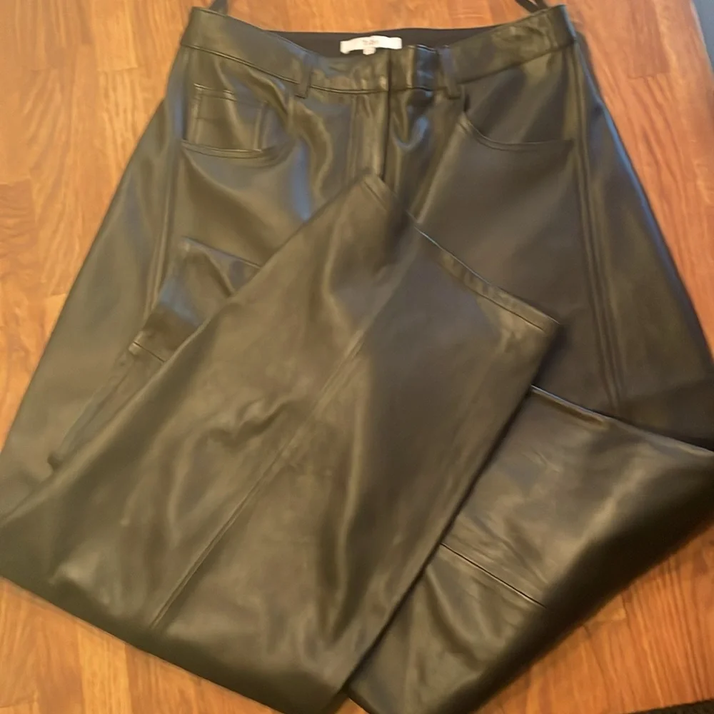 TIBI Bkack Leather Sid Pant - Picture 5 of 5